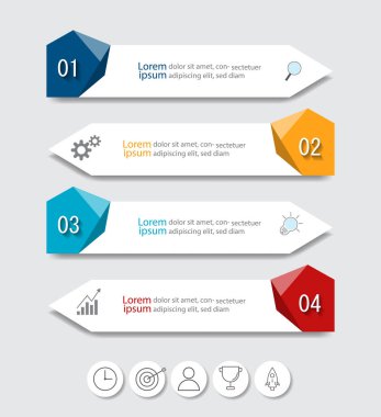 Infographic Vektör soyut tasarım web pankartı şablonu. Modern pankart.
