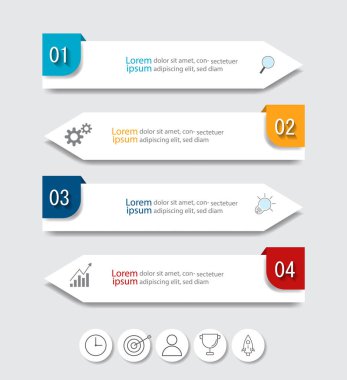 Infographic Vektör soyut tasarım web pankartı şablonu. Modern pankart.