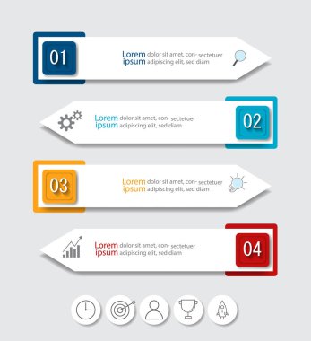 Infographic Vektör soyut tasarım web pankartı şablonu. Modern pankart.