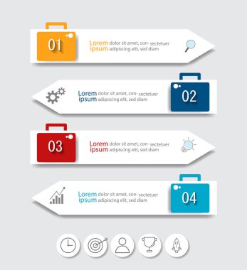 Infographic Vektör soyut tasarım web pankartı şablonu. Modern pankart.