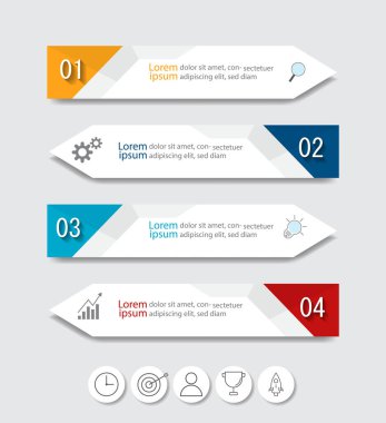 Infographic Vektör soyut tasarım web pankartı şablonu. Modern pankart.