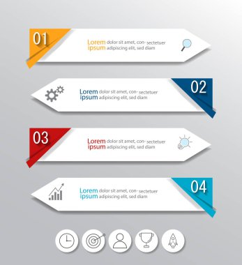 Infographic Vektör soyut tasarım web pankartı şablonu. Modern pankart.