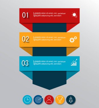 Infographic Vektör soyut tasarım web pankartı şablonu. Modern pankart.