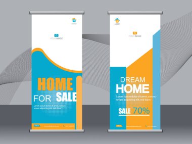 Business banner roll up set, standee banner template, Modern banner. clipart