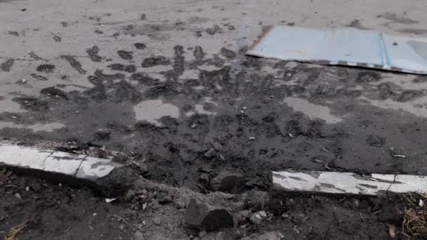 Supermarket Burned Something Stay Russian Troops Kiev Region — Stock Video