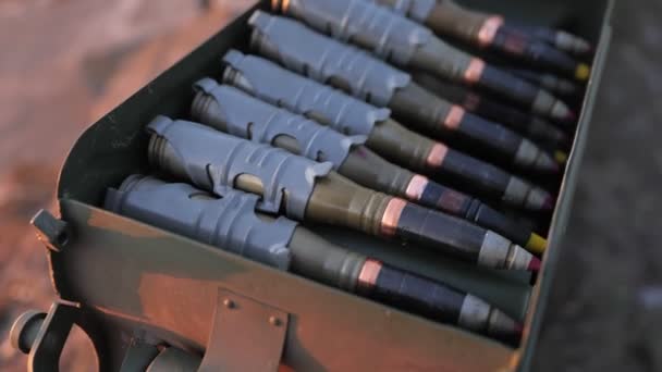 乌克兰防空系统23毫米炮关闭 高质量的4K镜头 — 图库视频影像