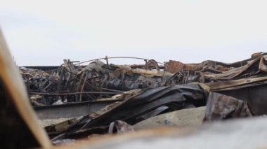 Chernihiv 'deki bombardımandan sonra. Ukrayna 'da savaş. Üzerinde 