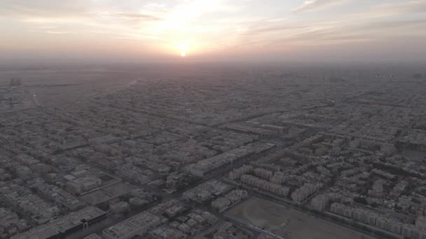 Questo Stupefacente Drone Riyadh Arabia Saudita Città Risveglia Sotto Calde — Video Stock