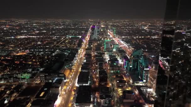 Det Fängslande Drönarskottet Fångar Den Dynamiska Essensen Riyadh Saudiarabien Med — Stockvideo