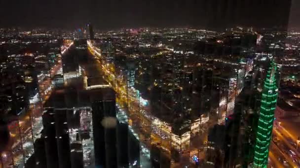 Büyüleyici Drone Atışı Suudi Arabistan Riyad Dinamik Özünü Yakalar Ikonik — Stok video
