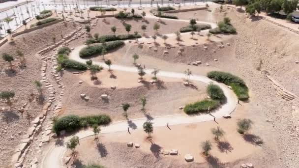 这个迷人的无人驾驶飞机镜头捕捉了沙特阿拉伯利雅得的转型 那里广阔的沙漠景观满足了首都雄心勃勃的绿化项目 空中透视显示了 — 图库视频影像