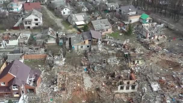 Una Zona Residencial Chernihiv Ucrania Que Sido Gravemente Dañada Por — Vídeo de stock