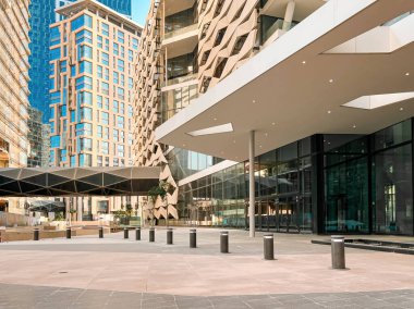 Kral Abdullah Finans Bölgesi 'nde modern Geometrik Mimari. Kral Abdullah Financial District KAFD, Riyad, Suudi Arabistan 'ın kalbinde çarpıcı bir geometrik mimari tasarım. Şey...