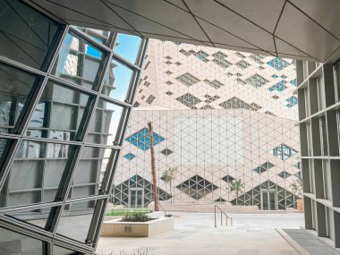 Kral Abdullah Finans Bölgesi 'nde modern Geometrik Mimari. Kral Abdullah Financial District KAFD, Riyad, Suudi Arabistan 'ın kalbinde çarpıcı bir geometrik mimari tasarım. Şey...