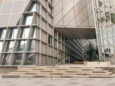 Kral Abdullah Finans Bölgesi 'nde modern Geometrik Mimari. Kral Abdullah Financial District KAFD, Riyad, Suudi Arabistan 'ın kalbinde çarpıcı bir geometrik mimari tasarım. Şey...