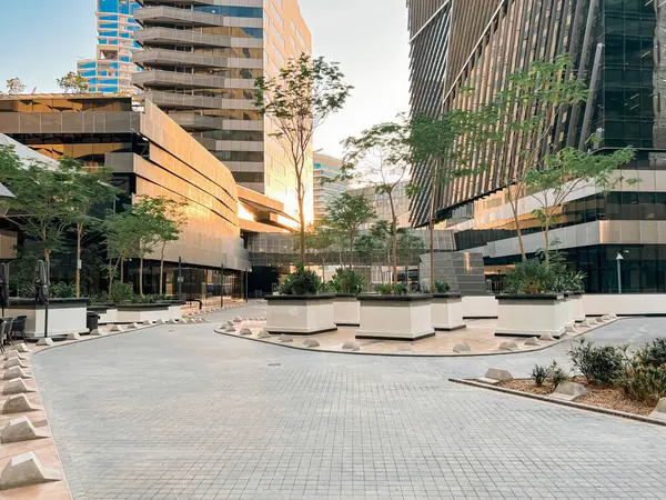 Kral Abdullah Finans Bölgesi 'nde modern Geometrik Mimari. Kral Abdullah Financial District KAFD, Riyad, Suudi Arabistan 'ın kalbinde çarpıcı bir geometrik mimari tasarım. Şey...
