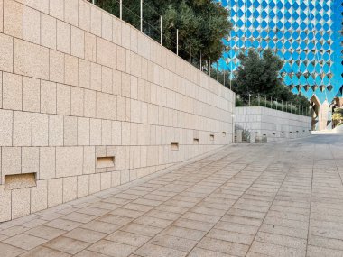Kral Abdullah Finans Bölgesi 'nde modern Geometrik Mimari. Kral Abdullah Financial District KAFD, Riyad, Suudi Arabistan 'ın kalbinde çarpıcı bir geometrik mimari tasarım. Şey...