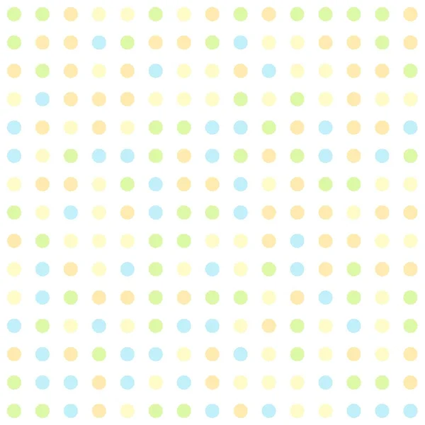 Polka dot seamless pattern of pastel spring easter colors - pink, yellow, green, blue, purple on white background