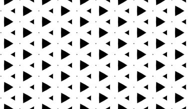 Abstract geometrical seamless mosaic pattern in contract black and white colors