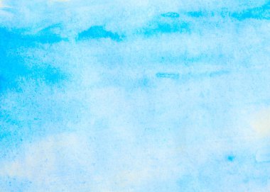 Abstract blue watercolor background, watercolor drawing