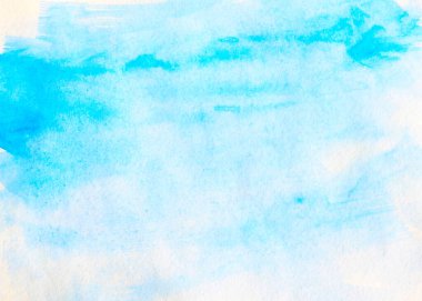Abstract blue watercolor background, watercolor drawing