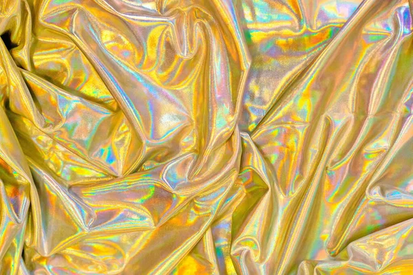 ホログラフィック虹色の箔のテクスチャの背景 未来的な活気のあるネオンの流行の人魚の銀の色 — ストック写真