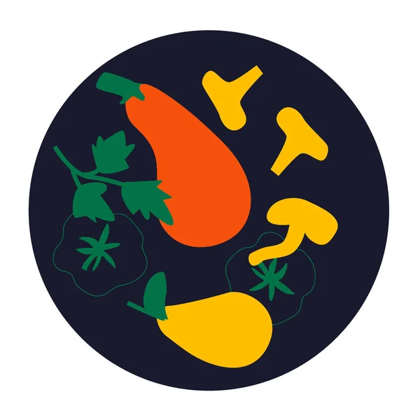Шаблон Векторных Органических Овощей Набор Сочных Овощей Мультяшном Стиле Здоровый — стоковое фото
