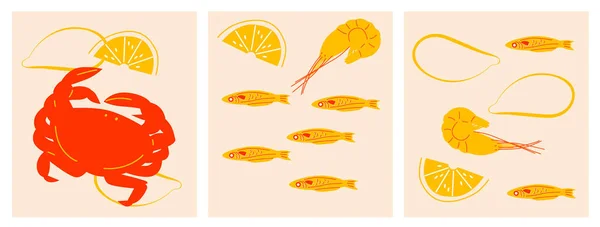 Humří Vektorová Ilustrace Mořských Plodů Lze Použít Pro Restaurace Menu — Stock fotografie