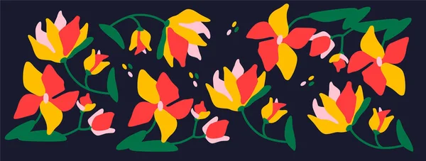Czas Letnie Kwiaty Ilustracja Letnimi Kwiatami Jasnymi Tłami Abstrakcyjnymi Roślinami — Zdjęcie stockowe