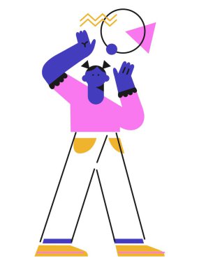 Karakter portresi. Düz çizgi film kadın ve erkek avatarı. 