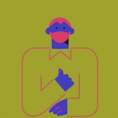 Karakter portresi. Düz çizgi film kadın avatarı. Avatar soyut çizimi