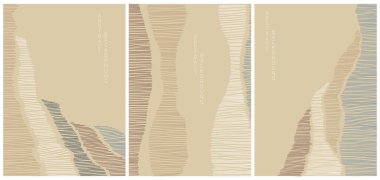 Basit satırlara sahip soyut arkaplan seti, Asya tarzında arkaplan koleksiyonu