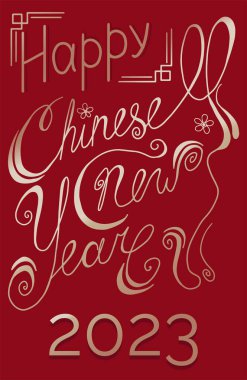 Tavşanlı mutlu Çin yılbaşı kartının renkli bir çizimi