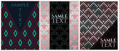 Vektör sınırları ayarlandı, art deco arkaplan koleksiyonu