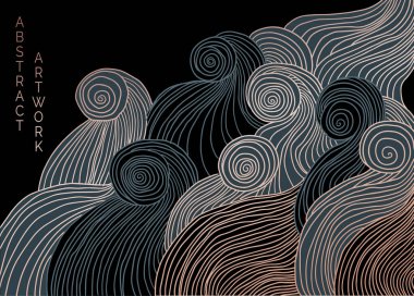 vektör soyutlamaları ve manzaralar çizgili dalgalar