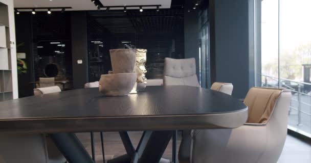 Гарний Кухонний Інтер Новими Стильними Меблями Стильний Сучасний Порожній Будинок — стокове відео