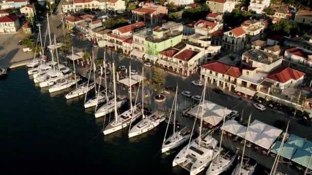 Vedere Aeriană Sus Ambarcațiunilor Iahturilor Port Sus Parcare Iahturi Vedere — Videoclip de stoc