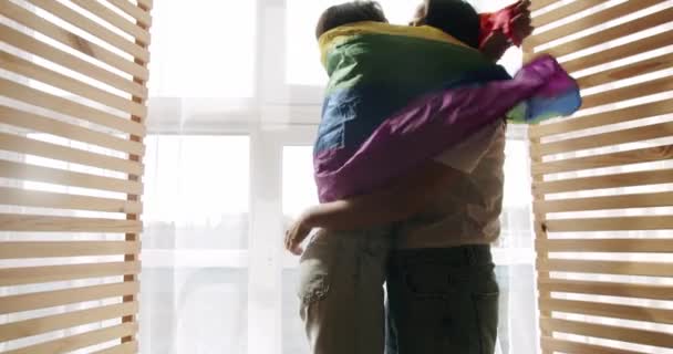 Láskou Lgbtqi Romantika Portrét Lesbického Páru Užívajícího Lgbt Práva Lesbická — Stock video