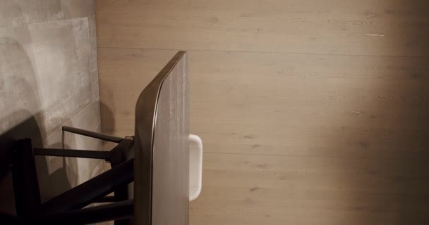 Elegant Comfortable Home Dining Room Современный Интерьер Столовой Минималистский Деревянный — стоковое видео