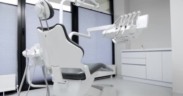 Modern Room Dental Chair Medical Equipment Modern Dental Office Dental — Stockvideo