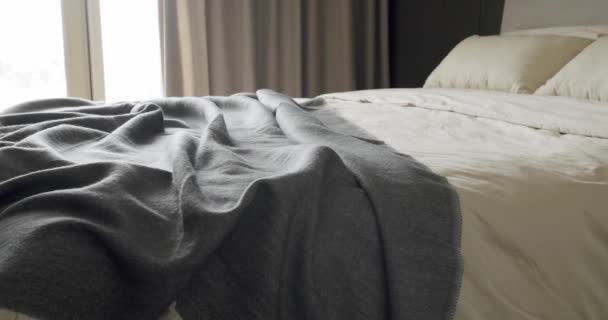 Elegance Interior Design Minimalist Bedroom Minimalistic Scandinavian Style Interior Elegant — Stok video