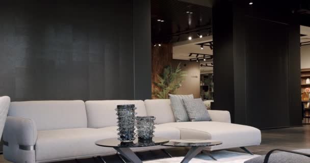 Cozy Modern Furniture Design Luxury Elegant Room Real Estate Private — Stock Video