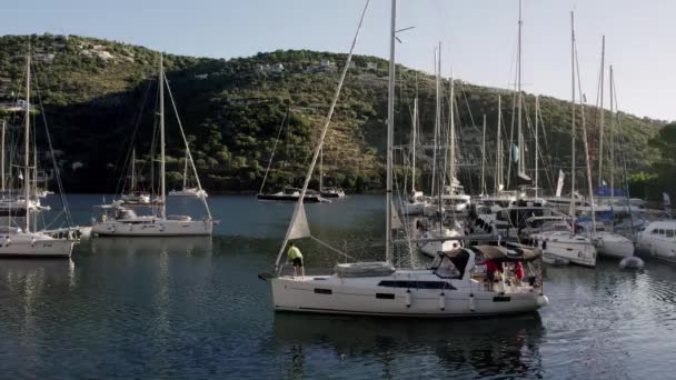Porto Marittimo Yacht Vista Aerea Dall Alto Barche Yacht Nel — Video Stock