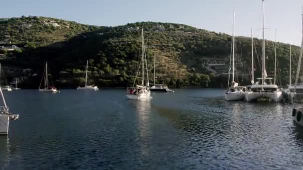 Porto Marittimo Yacht Vista Aerea Dall Alto Barche Yacht Nel — Video Stock