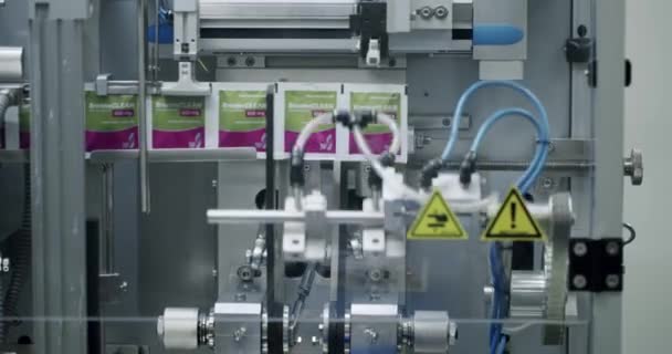 Linia Produkcyjna Fabryce Medycznej Zapakowane Towary Automatycznej Linii Produkcyjnej Fabryka — Wideo stockowe