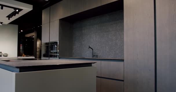 Real Estate Luxury Kitchen Island Modern Interior Luxury House Modern — Stock Video