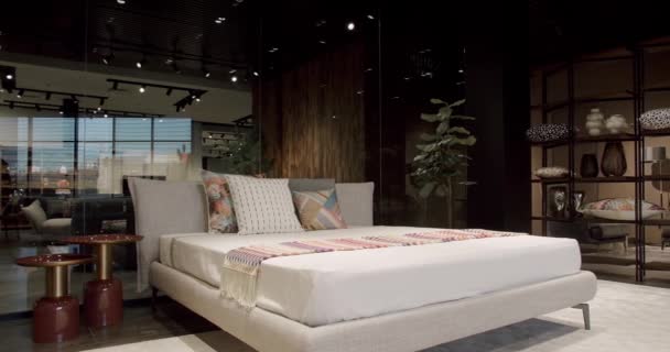 Elegance Interior Design Minimalist Bedroom Elegant Simple Bedroom King Sized — Wideo stockowe