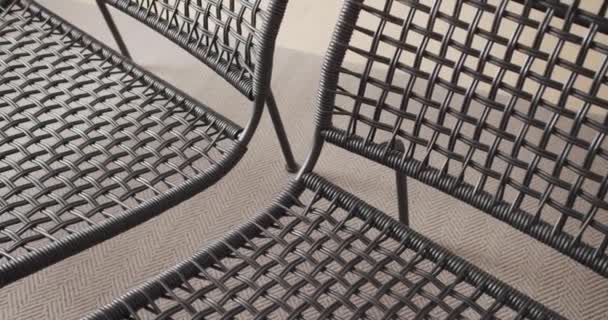 Wygodne Krzesło Confortable Modern European Style Italy Minimalistyczny Design Czarnym — Wideo stockowe