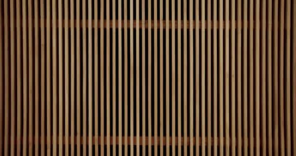 Dekoracyjny Panel Drewniany Widok Dekoracyjnego Panelu Tarcicy Zainstalowanego Suficie Świetlicy — Wideo stockowe