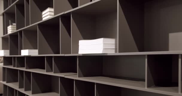 Modern Furniture Cozy Design Home Modern Black Shelf Nice Designed — Videoclip de stoc